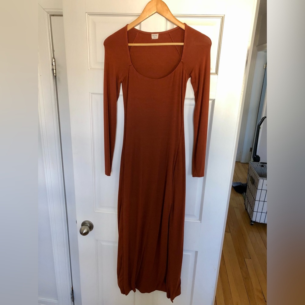 Wilfred Free fitted midi dress with slit
